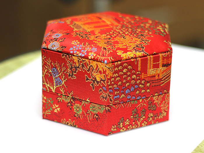 中式锦缎药品盒